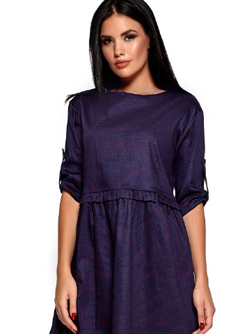 Темно-фиолетовое кэжуал платье клеш Karree однотонное