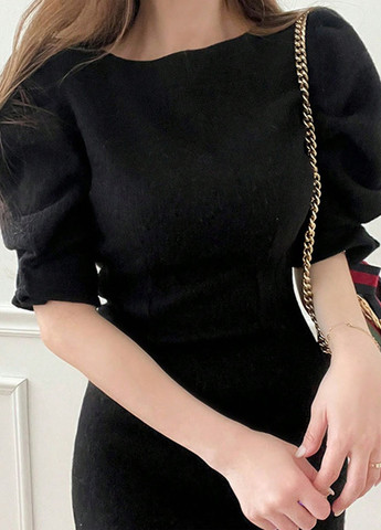 Чорна кежуал сукня силуетна SHEIN однотонна