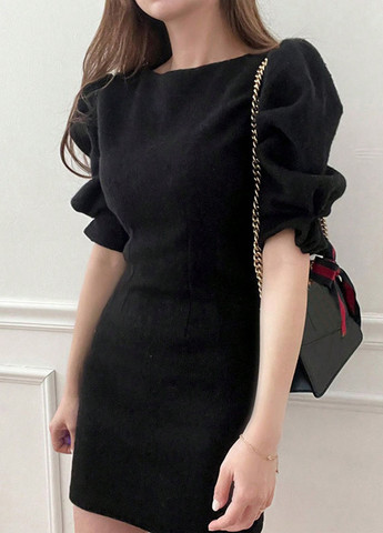 Чорна кежуал сукня силуетна SHEIN однотонна