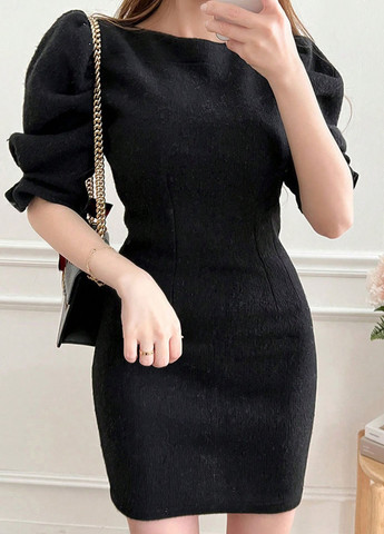 Чорна кежуал сукня силуетна SHEIN однотонна