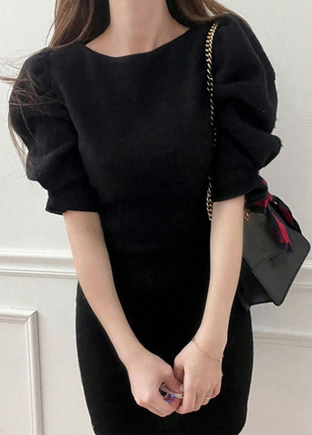 Чорна кежуал сукня силуетна SHEIN однотонна