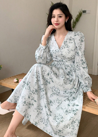 Білий кежуал сукня а-силует SHEIN з квітковим принтом