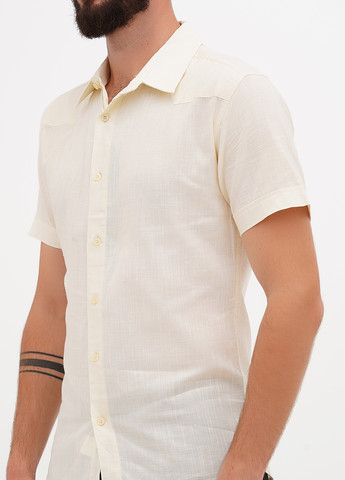 Бежевая кэжуал рубашка однотонная Wolfmarks