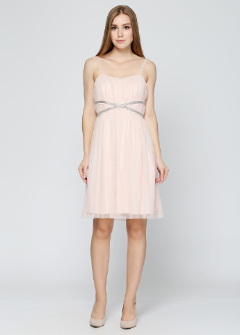 Блідо-рожева коктейльна плаття, сукня кльош Cache Cache