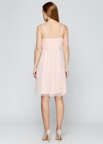 Блідо-рожева коктейльна плаття, сукня кльош Cache Cache