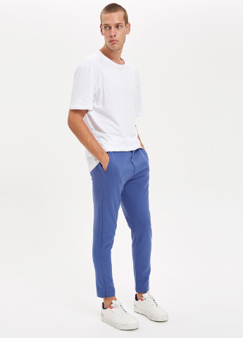 Голубые кэжуал демисезонные зауженные брюки DeFacto