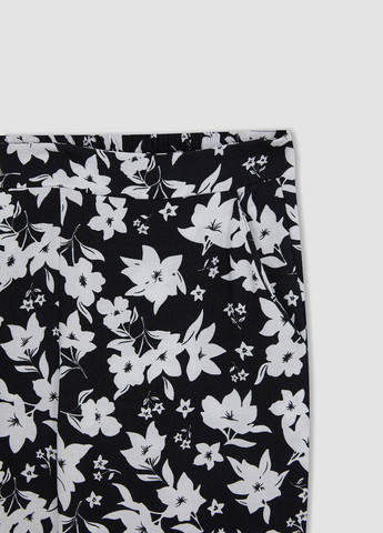 Черно-белые повседневный летние прямые брюки DeFacto