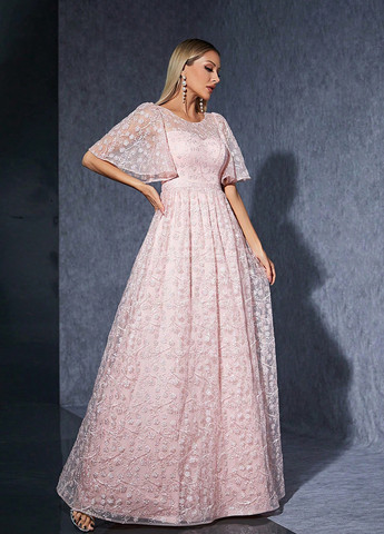 Рожева вечірня сукня а-силует SHEIN однотонна