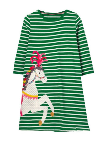 Зелёное платье для девочки лошадка Jumping Meters (232551935)