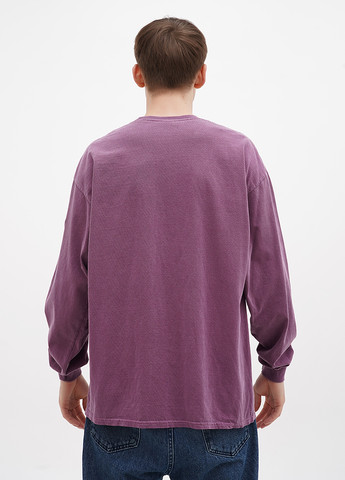 Лиловый демисезонный кэжуал лонгслив Gildan однотонный