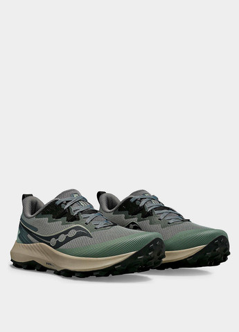 Серо-зеленые всесезонные кроссовки Saucony PEREGRINE 14