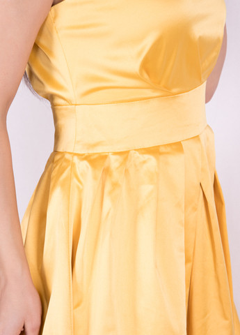 Желтое кэжуал платье клеш Time of Style однотонное