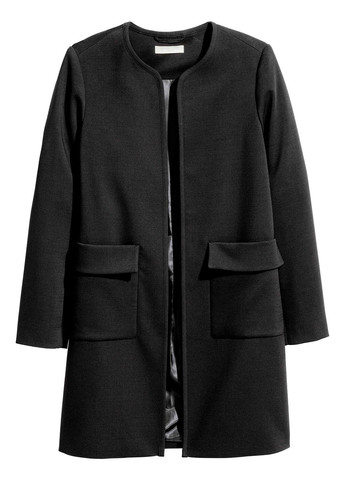 Черное демисезонное Пальто однобортное H&M