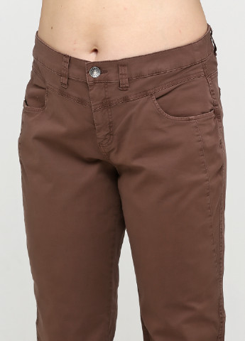 Джинси Sheego прямі однотонні коричневі джинсові бавовна