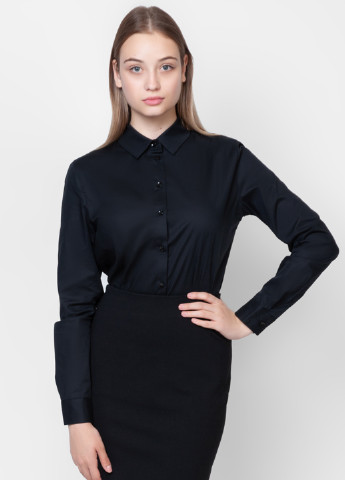 Черная классическая рубашка однотонная Arber Woman
