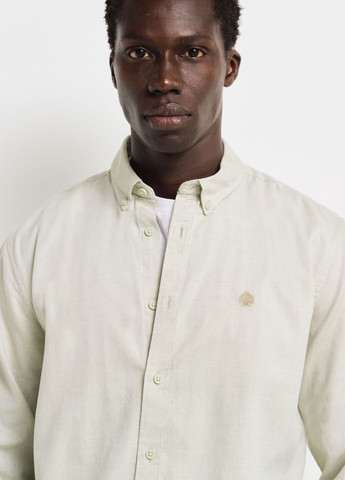 Светло-бежевая кэжуал рубашка однотонная Springfield