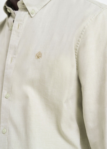 Светло-бежевая кэжуал рубашка однотонная Springfield