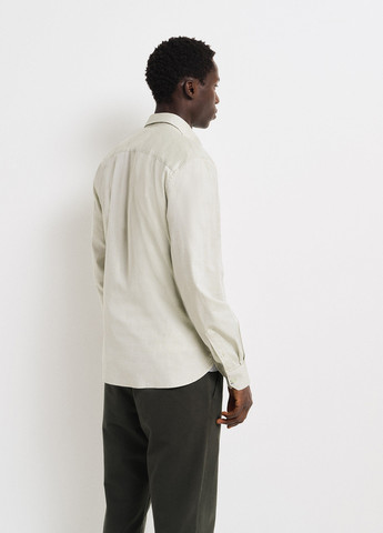 Светло-бежевая кэжуал рубашка однотонная Springfield