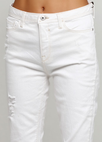Белые летние зауженные джинсы C&A