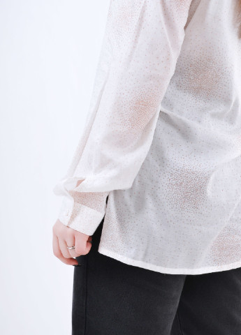 Молочна літня блуза з абстрактним принтом Luxik