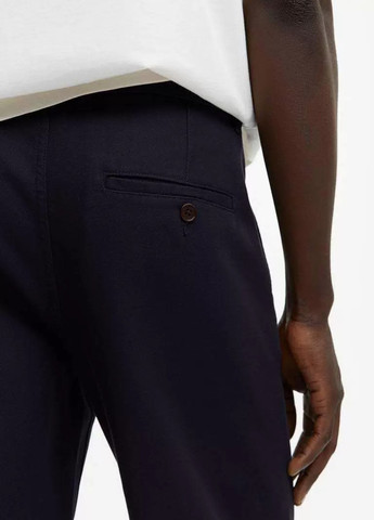 Темно-синие кэжуал, классические демисезонные прямые брюки H&M