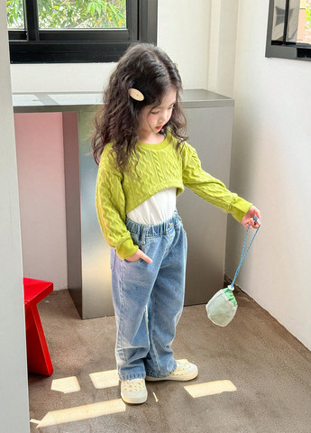 Комбінований демісезонний комплект (топ, джинси) SHEIN