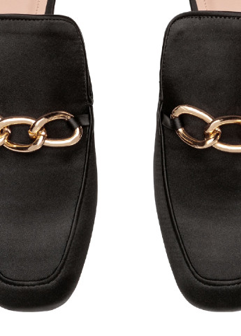 Черные мюли H&M с цепочками на низком каблуке