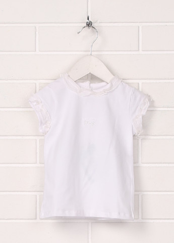 Белая однотонная блузка с коротким рукавом SIMONETTA tiny летняя