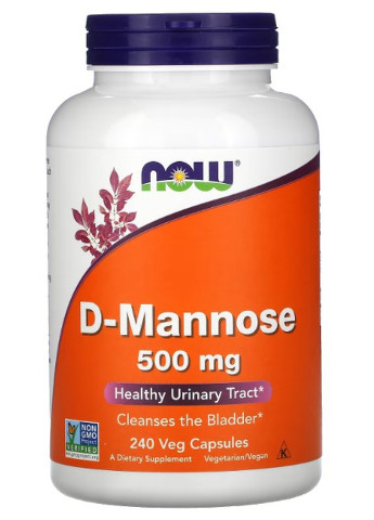 D-Mannose 500 mg 240 Veg Caps Now Foods (256380243)