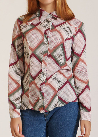 Цветная кэжуал рубашка с рисунком Mtp с длинным рукавом