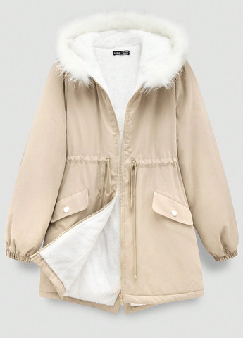 Кремовая зимняя куртка SHEIN