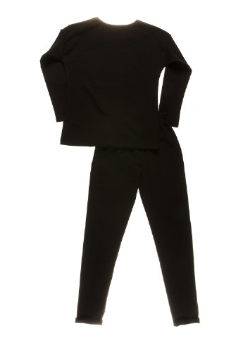 Черный демисезонный костюм (свитшот, брюки) брючный Teto