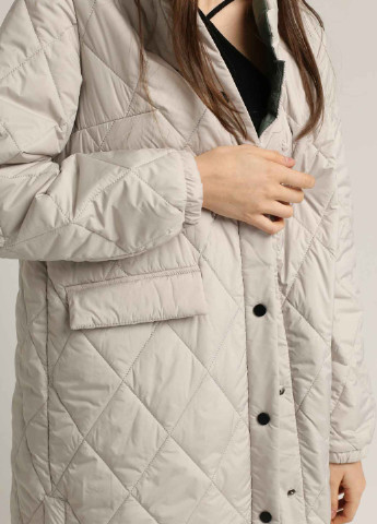 Серая демисезонная стеганое пальто модель 7214 Ziai