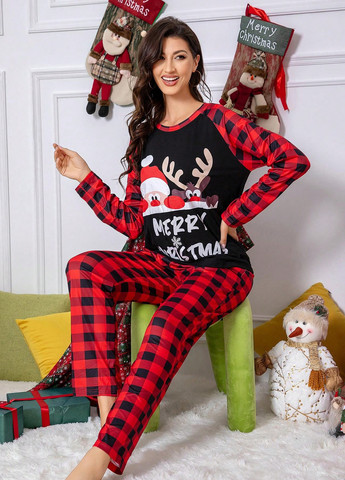 Комбінована зимня піжама (лонгслів, штани) SHEIN