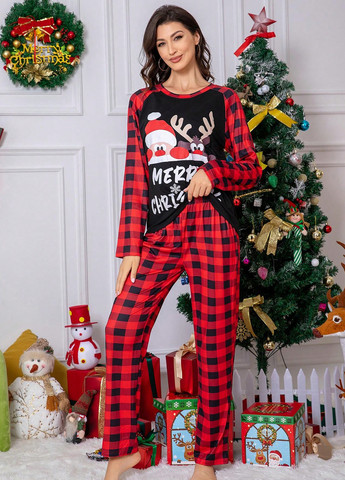 Комбінована зимня піжама (лонгслів, штани) SHEIN