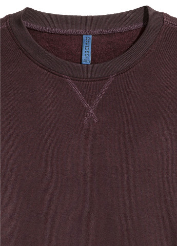 Свитшот H&M - Приталенный крой однотонный бордовый кэжуал - (142715390)