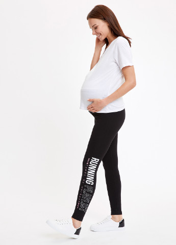 Штани для вагітних DeFacto чорні кежуали трикотаж, бавовна
