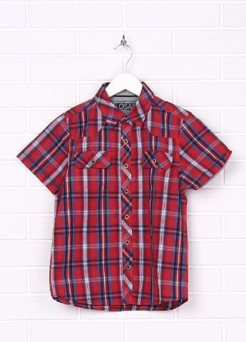 Красная кэжуал рубашка в клетку Losan с коротким рукавом