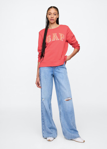 Рожевий світшот Gap логотип без декору (335388915)