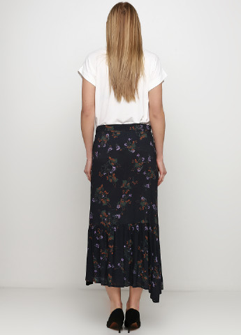 Черная кэжуал цветочной расцветки юбка BRANDTEX COPENHAGEN годе