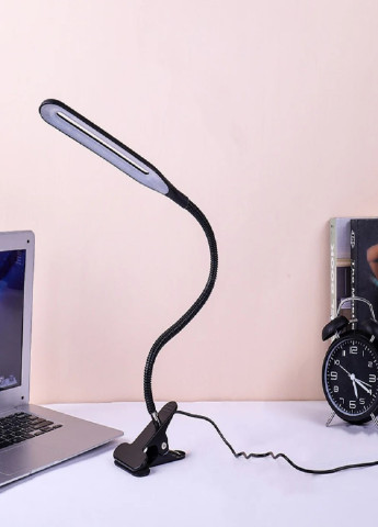 Настольная лампа светодиодная на прищепке гибкая 22 LED диода черная XSD 206 USB кабель VTech (253319185)