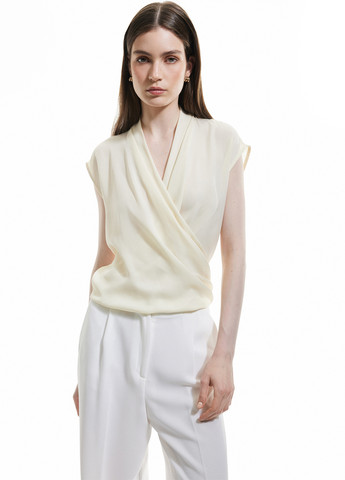 Кремовая блуза на запах KOTON