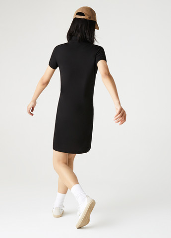 Черное кэжуал, спортивное платье поло Lacoste однотонное