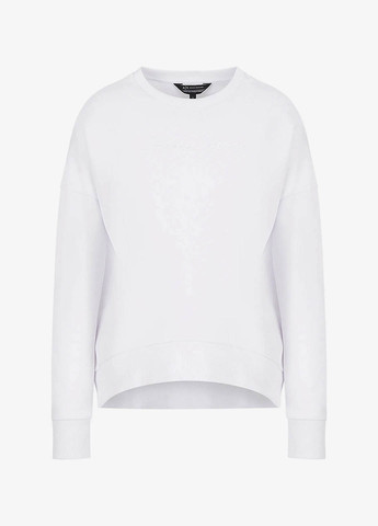 Белый свитшот Armani Exchange однотонный без декора (365688579)