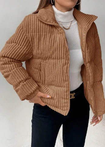 Коричневая зимняя куртка SHEIN