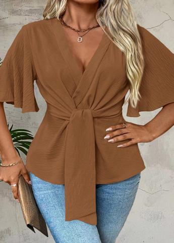 Коричнева блуза SHEIN