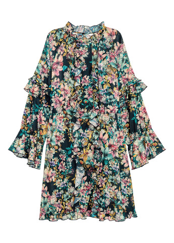 Комбінована кежуал сукня а-силует H&M з квітковим принтом
