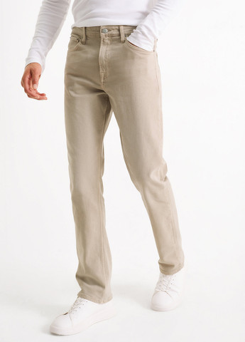 Бежевые демисезонные прямые джинсы C&A