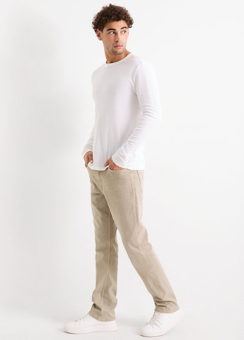 Бежевые демисезонные прямые джинсы C&A