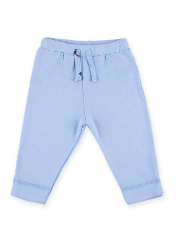 Блакитний демісезонний набір дитячого одягу для хлопчиків: чоловічок, штанці, кофточка та шапочка (f7763.b.9-12) Luvena Fortuna